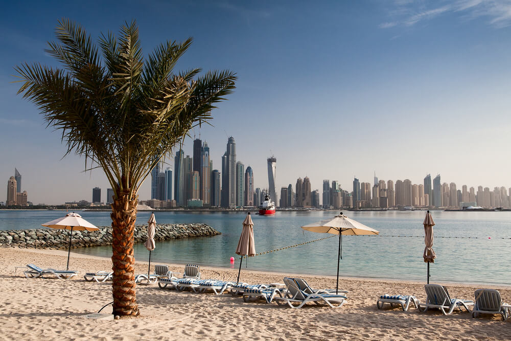 on the beach in dubai